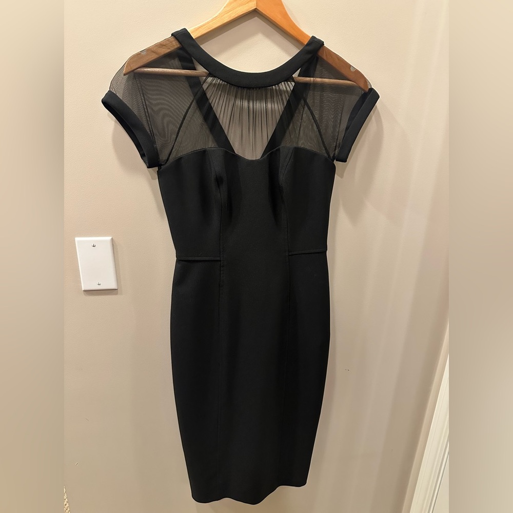 Maggy London Illusion Sheath Black Dress